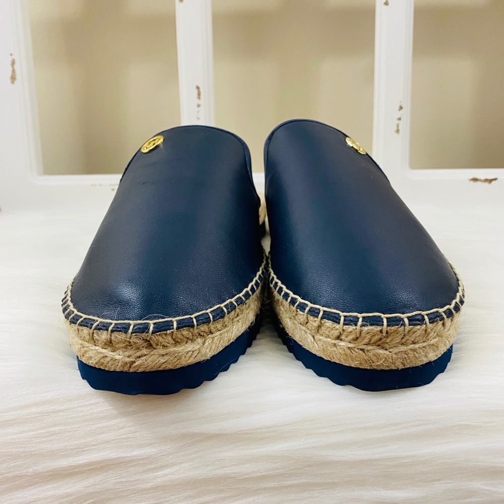 MK Emilia Leather Slide Slip On Espadrilles - Picture 6 of 10